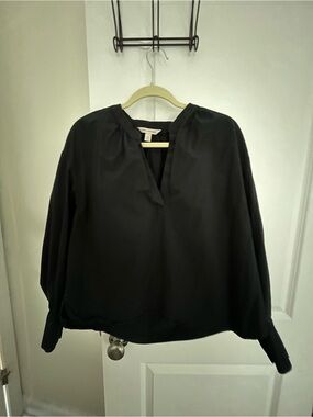 Banana Republic Black V-Neck Long Sleeve Blouse